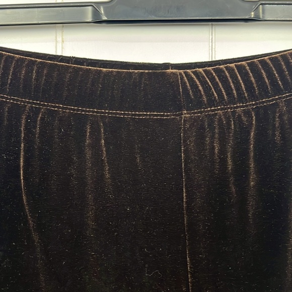 Dialogue QVC Style Womens Pant Set S Dark Brown Pullover Top Pull-Up Pant Velour - Picture 8 of 14